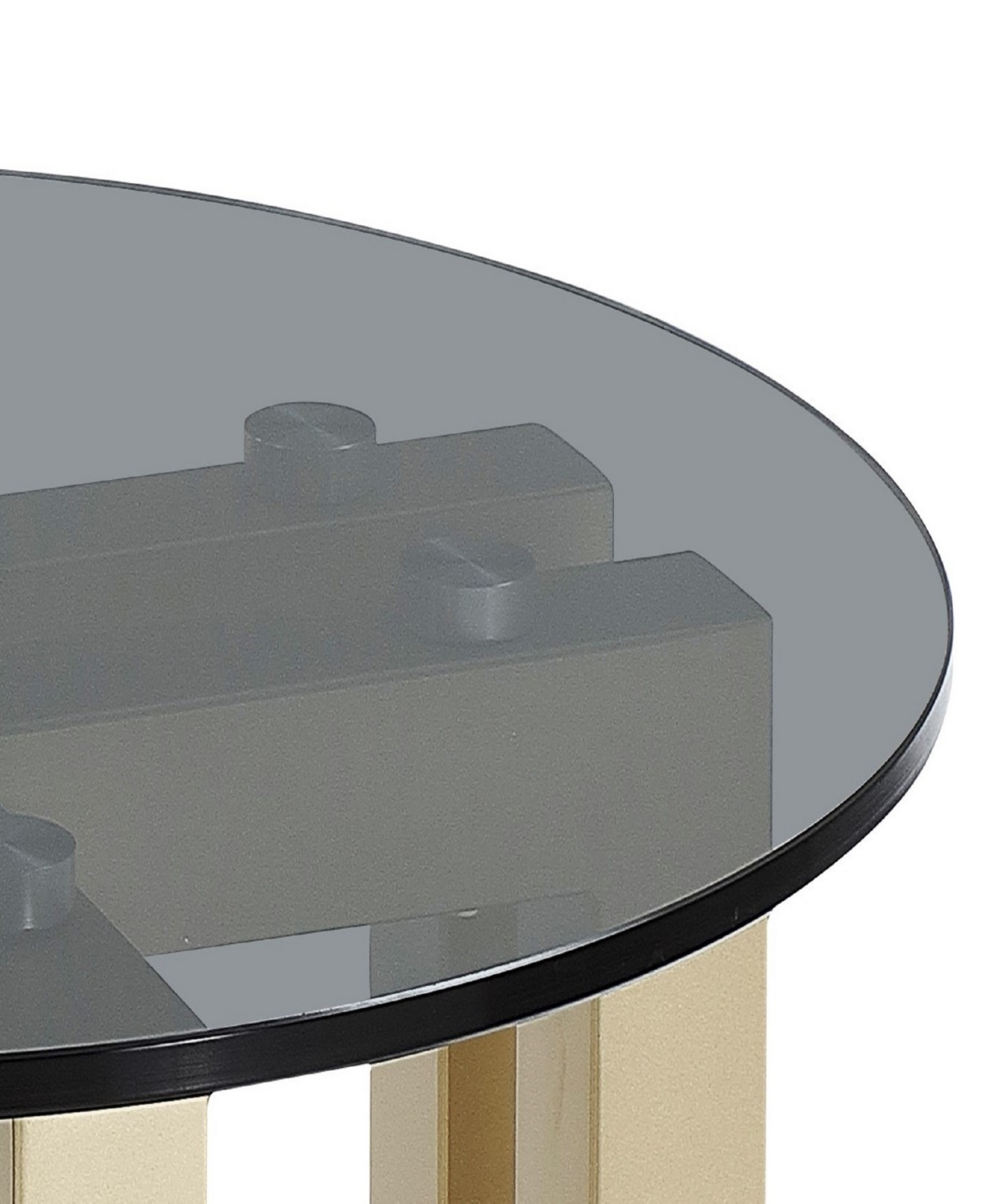 Macy's Emila 24" Round Glass Mix And Match End Table In Smoked Glass,champagne
