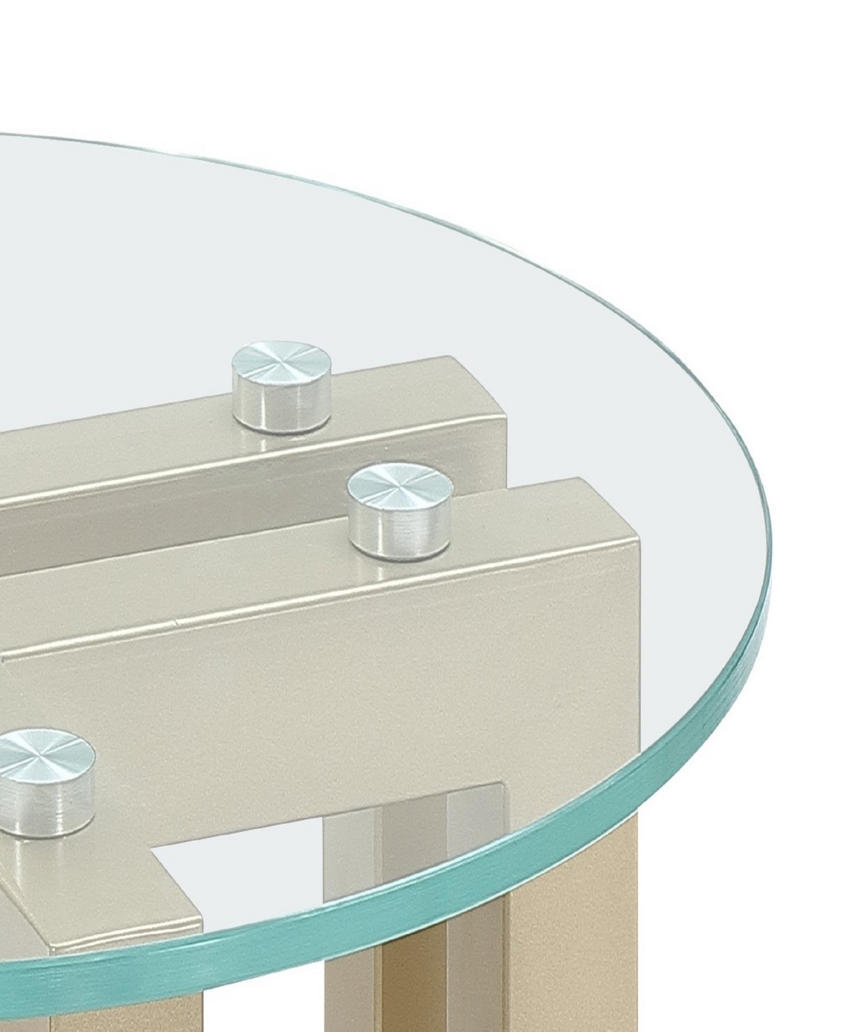 MACY'S EMILA 24" ROUND GLASS MIX AND MATCH END TABLE 