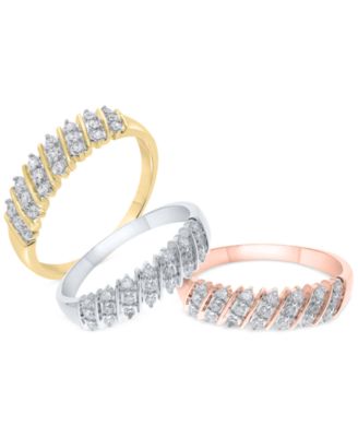 Diamond Multi-Row Band (1/5 ct. t.w.) in 10K White,  Yellow or Rose Gold 