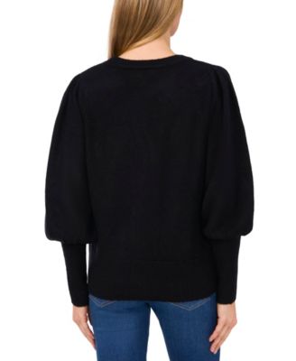 Women's Plaid Bow Crew Neck Sweater