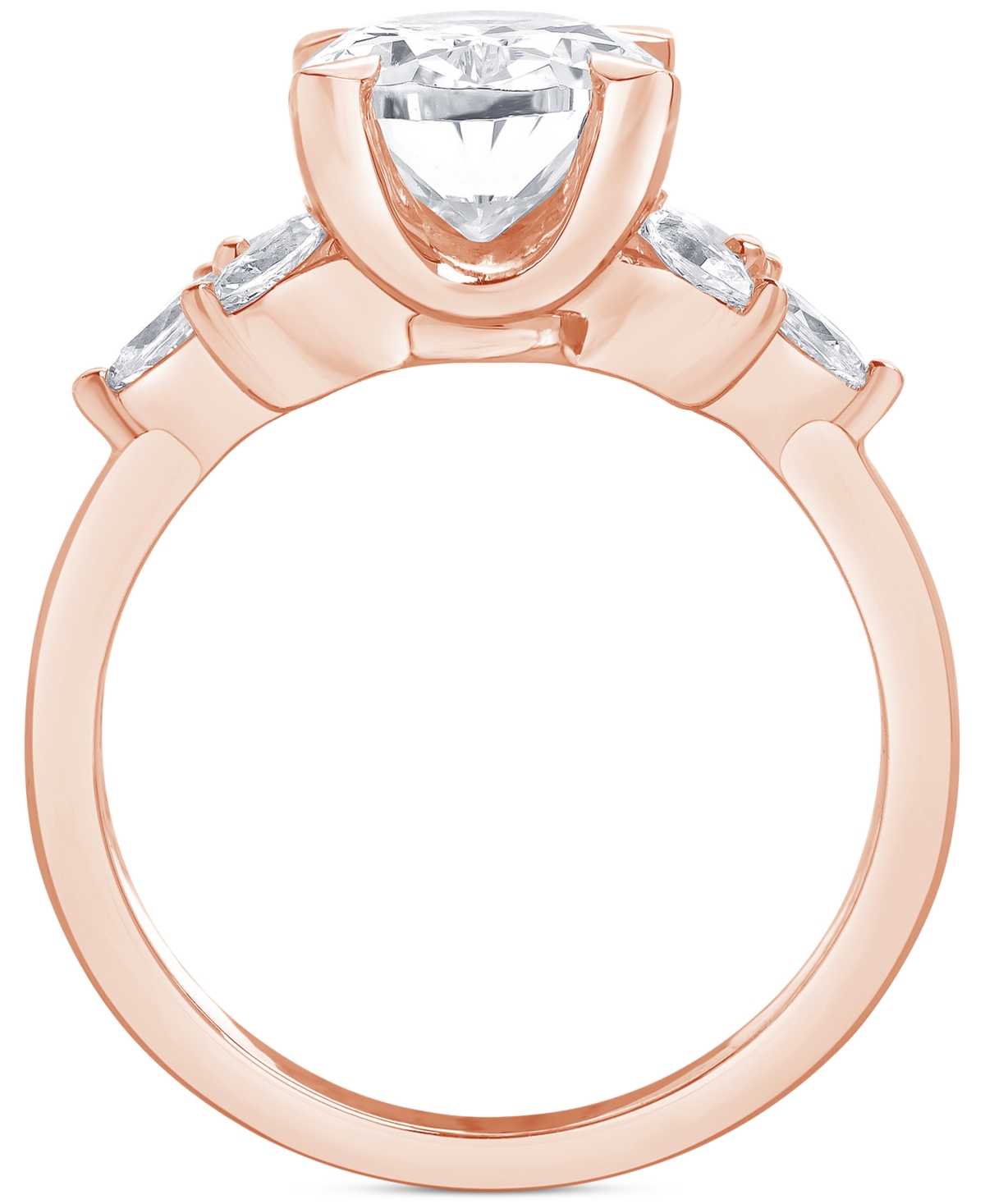 Badgley Mischka Igi Certified Lab Grown Diamond Oval Engagement Ring (3-1/3 Ct. T.w.) In 14k White, Yellow Or Rose G In Rose Gold