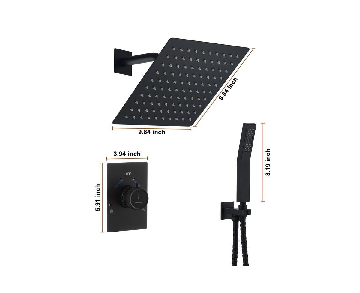 Casainc Pressure Balanced Temperature and Volume Complete Shower System with Rough-in Valve