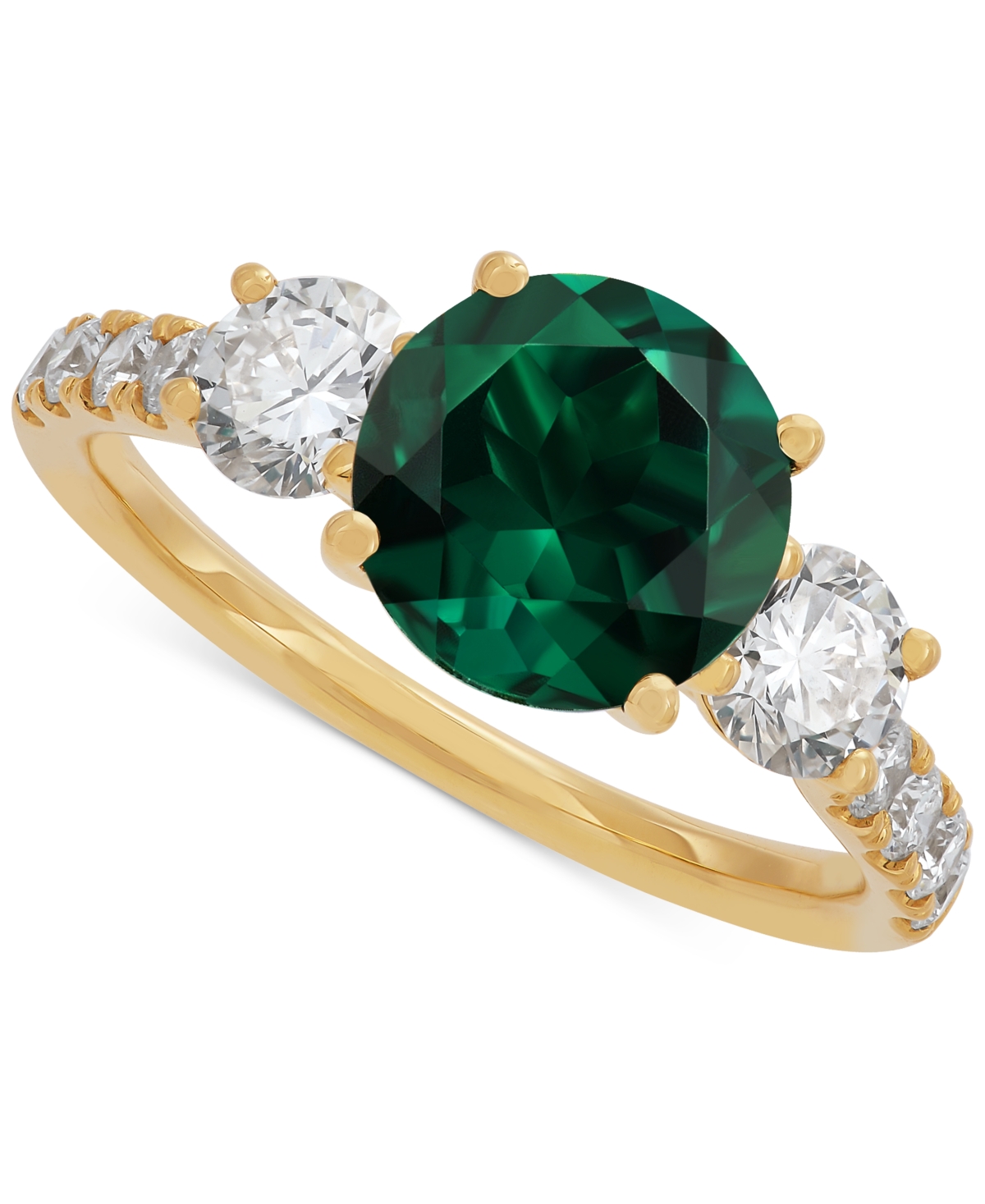 Grown With Love Lab Grown Ruby (3 Ct. T.w.) & Lab Grown Diamond (1 Ct. T.w.) Ring In 14k Gold (also In Lab Grown Eme In Emerald