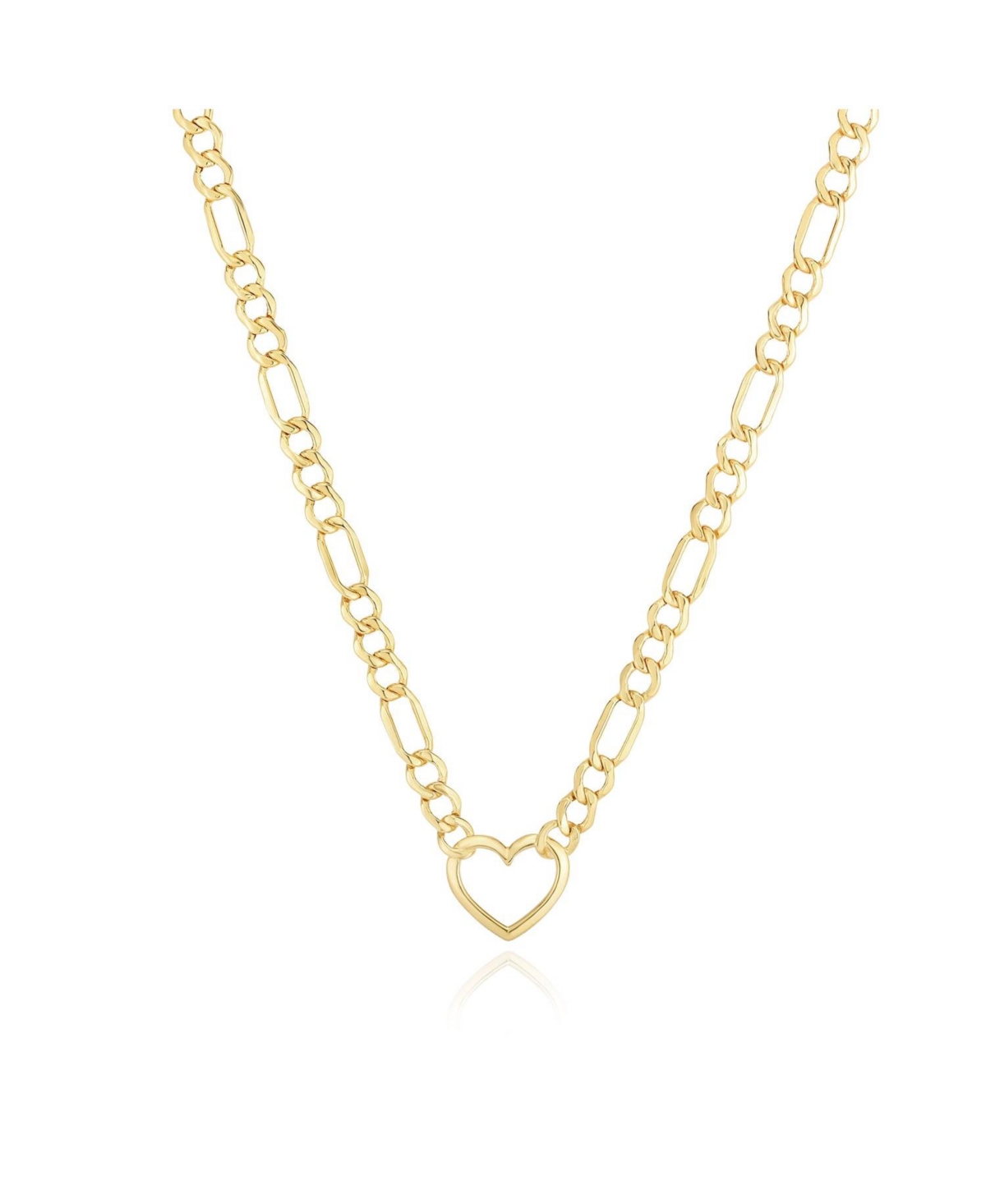 Figaro Heart Necklace 14K Gold - Gold
