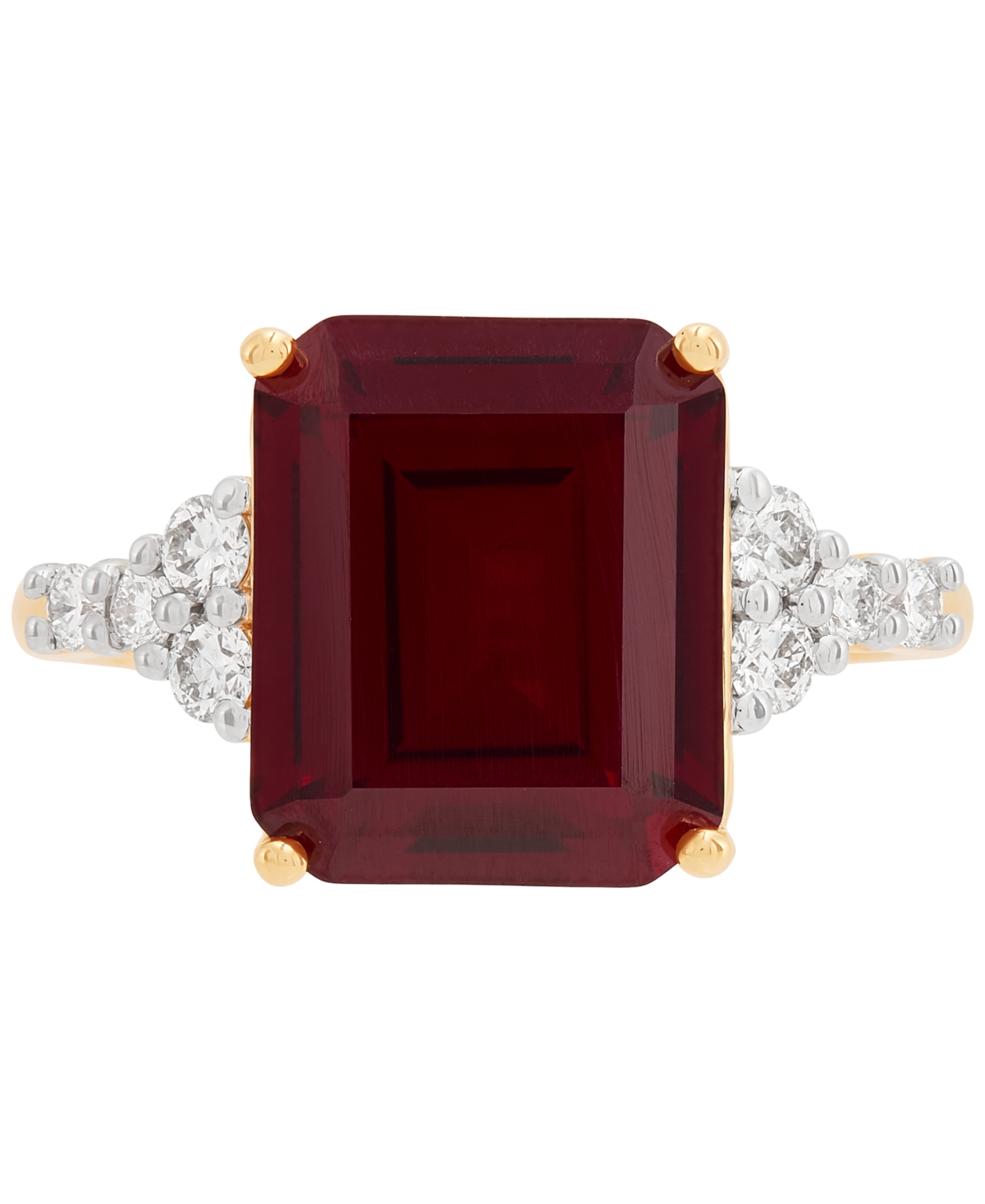 Grown With Love Lab Grown Gemstone & Lab Grown Diamond (1/3 Ct. T.w.) Ring In 14k Gold In Ruby