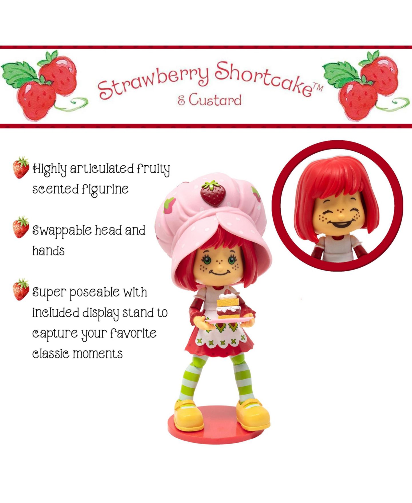 Детская фигурка Strawberry Shortcake with Custard the Kitten 1:12 Scale Highly Articulated Action Figure, Ages 8+, цвет: Open Miscellaneous — фото 4