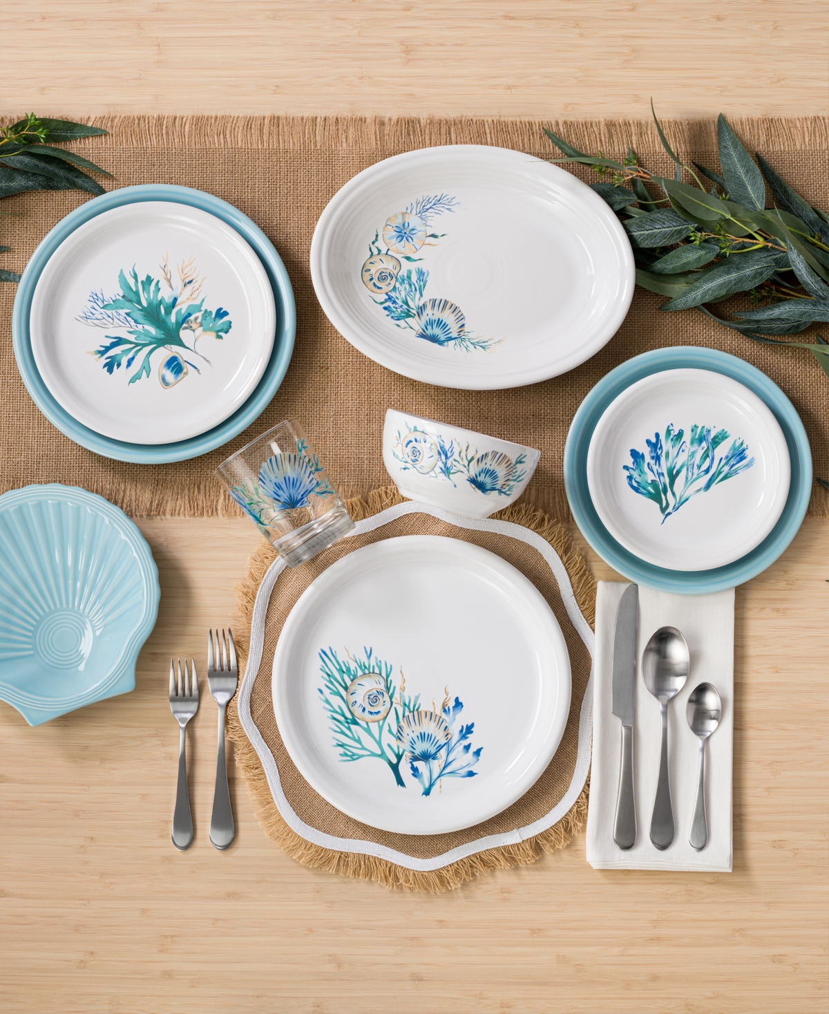 Fiesta Coastal Shores Medium Oval Serving Platter In Coastal Shores