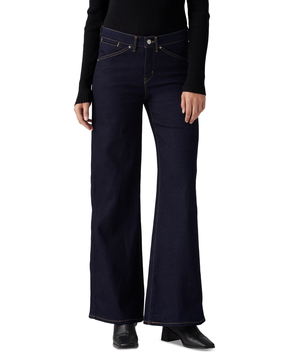 Levi's Women's 318 Shaping Stellar-stretch Wide-leg Jeans In Darkest Sky