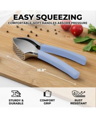 Garlic Press Comfort Grip with Peeler and Brush