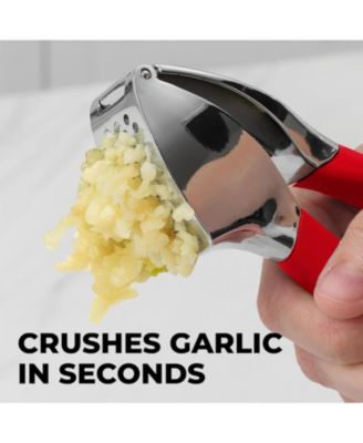 Garlic Press Comfort Grip with Peeler and Brush