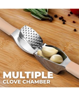 Garlic Press Comfort Grip with Peeler and Brush