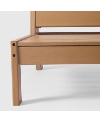 Outdoor HDPE Deep Seating Modular Armless Patio Teak Chair with Cushions