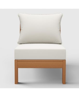 Outdoor HDPE Deep Seating Modular Armless Patio Chair with Cushions
