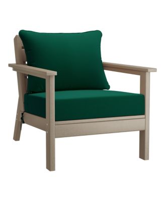 Outdoor 5-Piece Weathered Wood Modular Sectional Patio Furniture Sofa Set