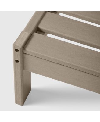 Outdoor HDPE Deep Seating Modular Armless Patio Weathered Wood Chair with Cushions