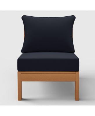 Outdoor HDPE Deep Seating Modular Armless Patio Chair with Cushions