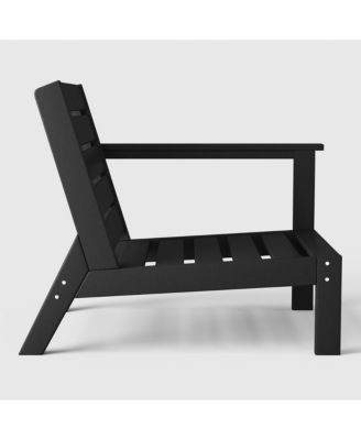 Outdoor Patio HDPE Right Arm Facing Sectional Black Corner Club Chair with Patio Cushions