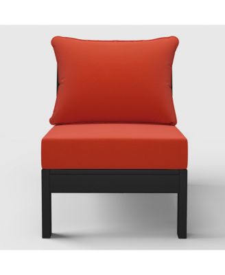 Outdoor HDPE Deep Seating Modular Armless Patio Black Chair with Cushions