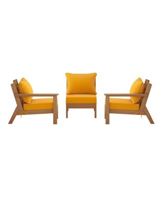 Outdoor Patio HDPE Teak Sectional Sofa with Patio Cushions