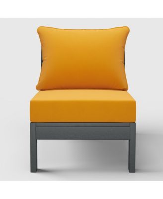 Outdoor HDPE Deep Seating Modular Armless Patio Chair with Cushions