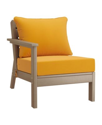 Outdoor 6-Piece Weathered Wood Modular Sectional Patio Furniture Sofa Set