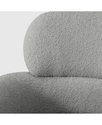 Mid-Century Modern Faux Sherpa Swivel Barrel Accent Chair