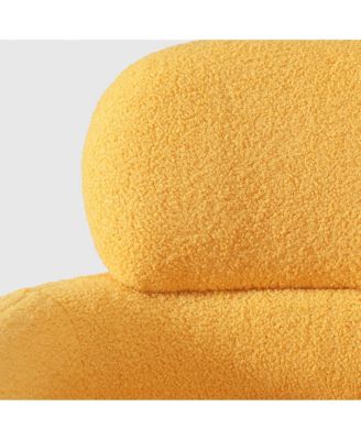 Mid-Century Modern Faux Sherpa Swivel Barrel Accent Chair