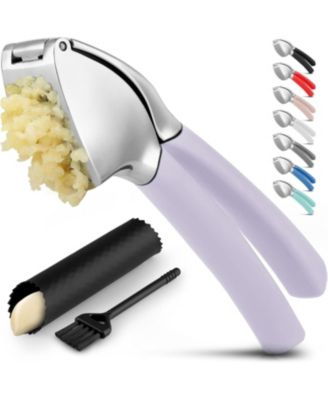 Garlic Press Comfort Grip with Peeler and Brush