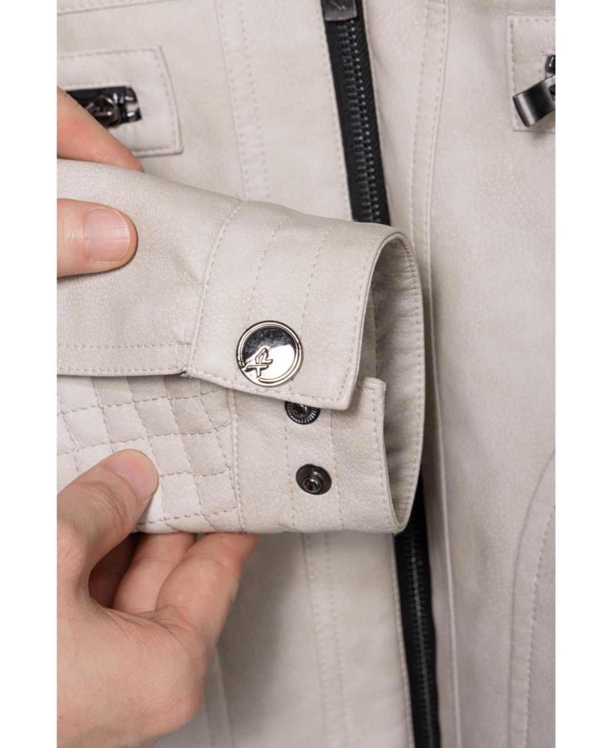 X Ray Boys Lined Moto Pu Leather Jacket With Removable Hood