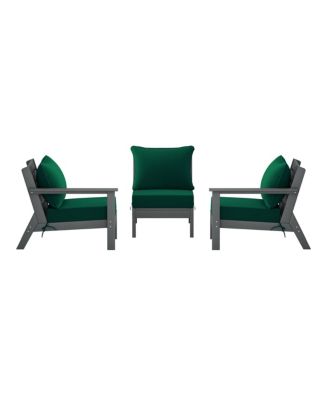Outdoor Patio HDPE Gray Sectional Sofa with Patio Cushions