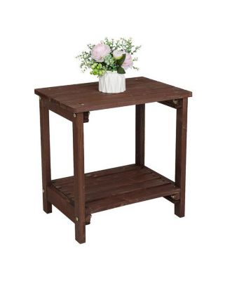 Rectangular Wood Side Table For Indoor & Outdoor