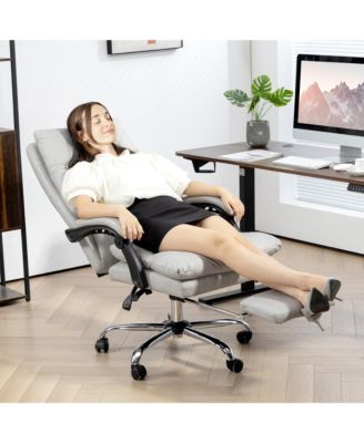 Microfibre Massage Office Chair with Heat, Reclining, Light