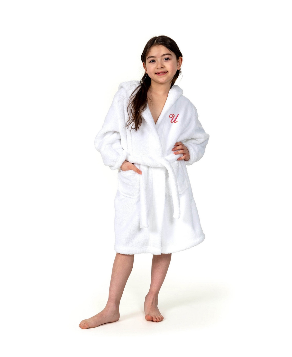 LINUM HOME PERSONALIZED KIDS SUPER PLUSH HOODED BATHROBE 