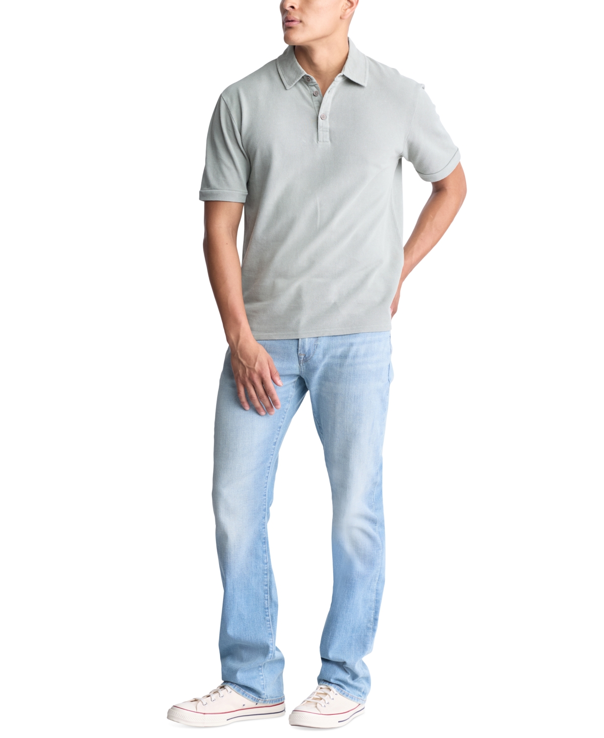 Buffalo David Bitton Men's Kabold Cotton Washed Polo Shirt In Iceberg Green