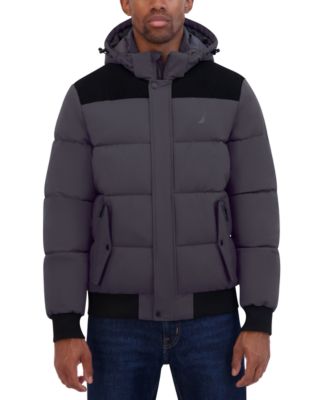 Nautica Men's Mixed Media Bomber Jacket - Macy's