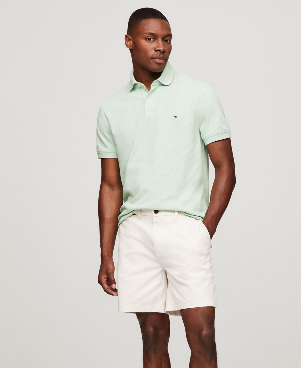 Tommy Hilfiger Men's Cotton Classic Fit 1985 Polo In Mint Gel Heather