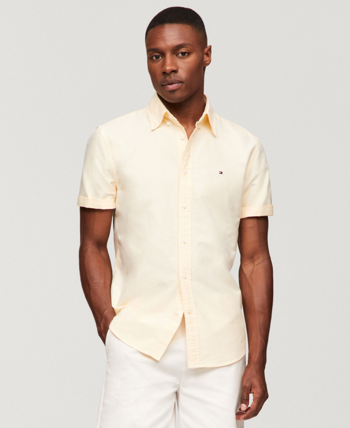 Tommy Hilfiger Men's Heritage Oxford Regular-fit Button-down Shirt In Citronella