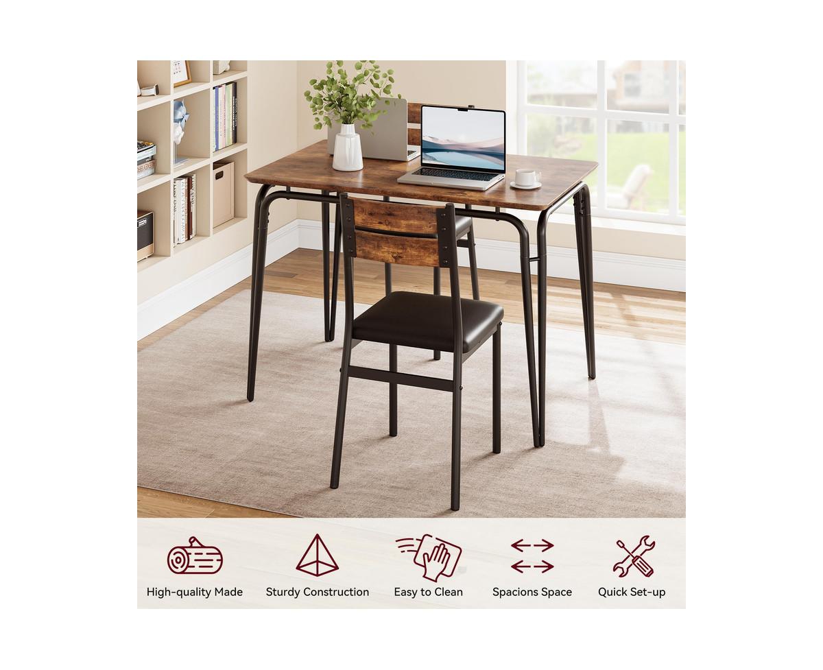 gaomon Dining Table for 2, Small Table and Chairs Set of 2, Square Dinette Set for 2, Dinner Table Set, 3 Piece Kitchen & Dining Room Sets for Small S