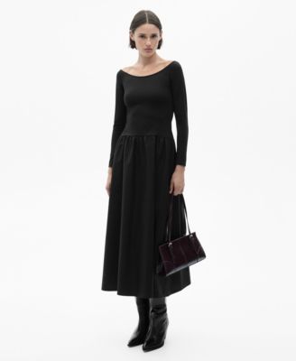 Mango Women's Ruffled Hem Flared Dress - Macy's