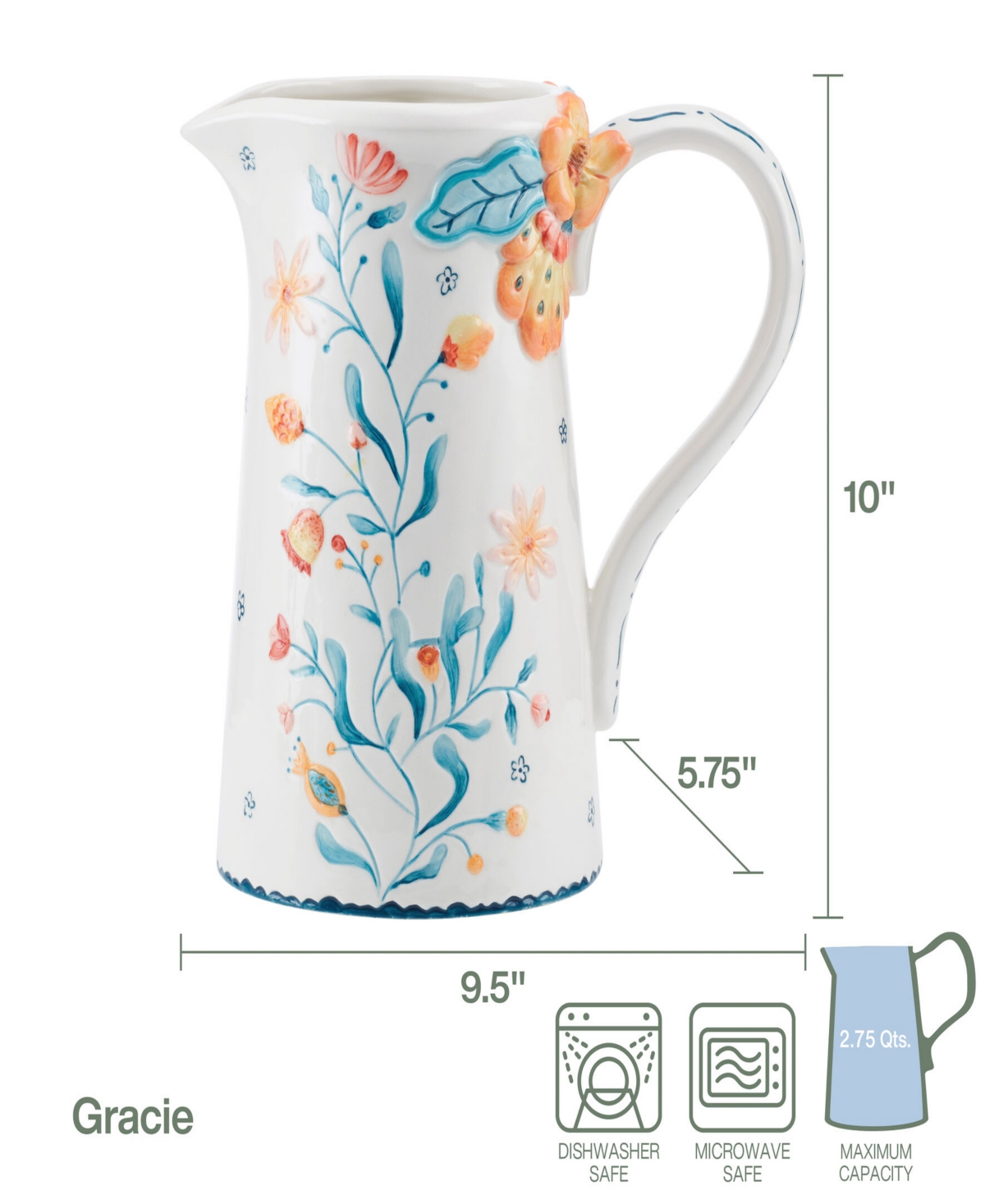 Fitz And Floyd Gracie Pitcher In Assorted