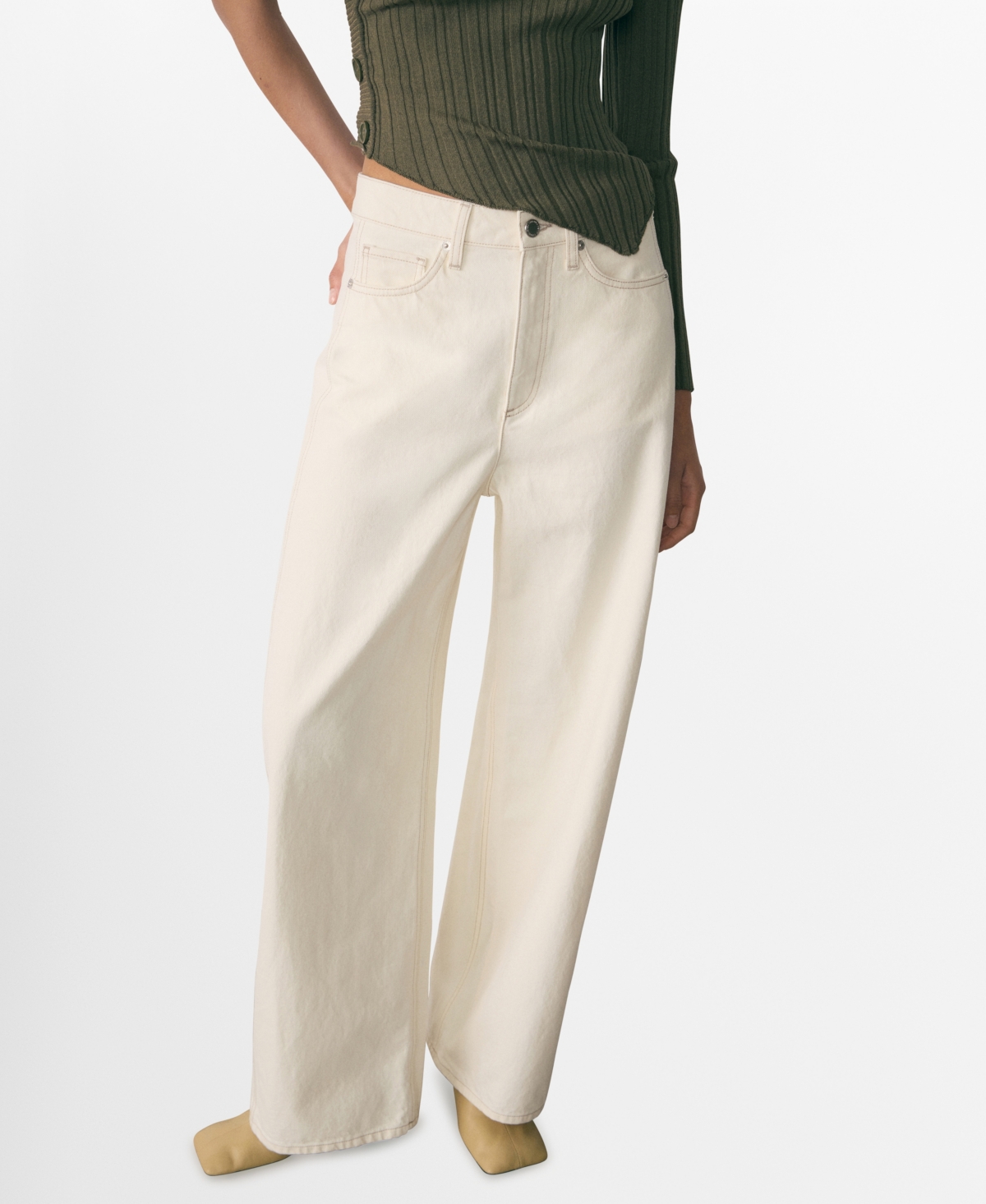 Mango Women's High-Waist Balloon Jeans