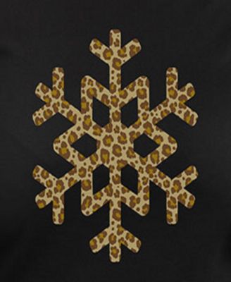 Plus Size Trendy Leopard Snowflake Graphic Pullover Top