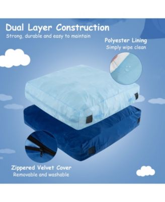57 x 57 Inch Crash Pad Sensory Mat with Foam Blocks and Washable Velvet Cover