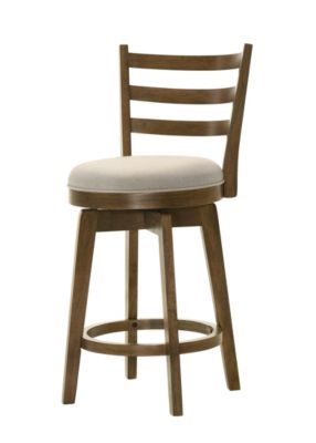20.5" Walnut Back Counter Stool,Swivel Bar Chair with Upholstered Seat (1PK)-The Pop Home