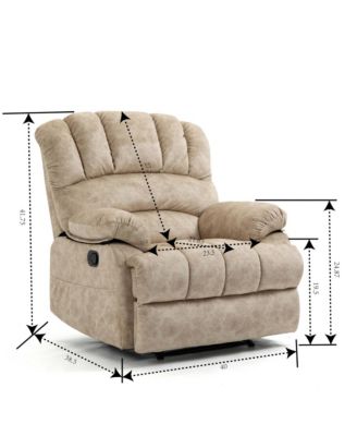 38.50" Large Manual Recliner Chair in Fabric for Living Room