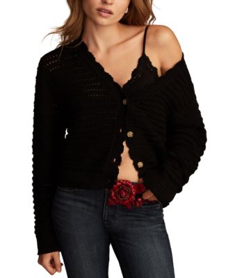 Lucky Brand - Women's Scalloped Pointelle Cardigan Sweater
