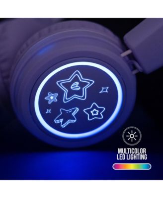 KidJamz KJ55BT Safe Listening Bluetooth Wireless Headphones for Kids w/ LED Lights