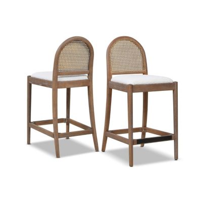 Set of 2 Rattan Counter Height Stools