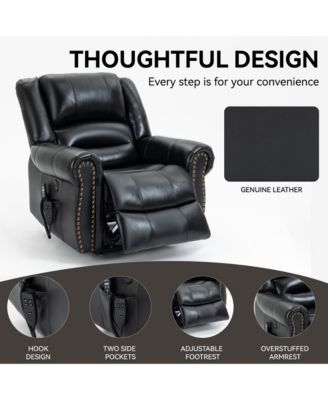  1 Pc  Faux Leather Heat Dual Motor Massage Power Lift Recliner Chair