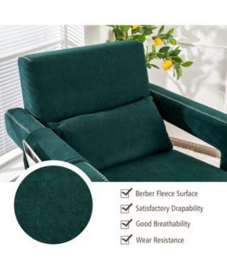 Modern Berber Fleece Single Sofa Chair with Ottoman and Waist Pillow